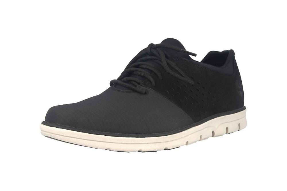 Timberland Bradstreet Fabric/Leather Oxford JET BLACK Sneaker In Übergrößen Schwarz TB0A21E60151 Große Herrenschuhe