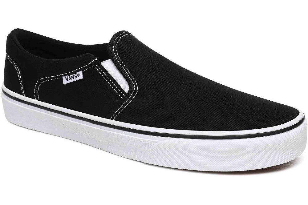 VANS MN Asher (Canvas)Blk/Wht Sneaker In Übergrößen Schwarz VN000SEQ1871 Große Herrenschuhe