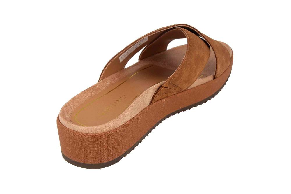 Vionic Pantoletten In Übergrößen Braun Hayden Suede Toffee Große Damenschuhe