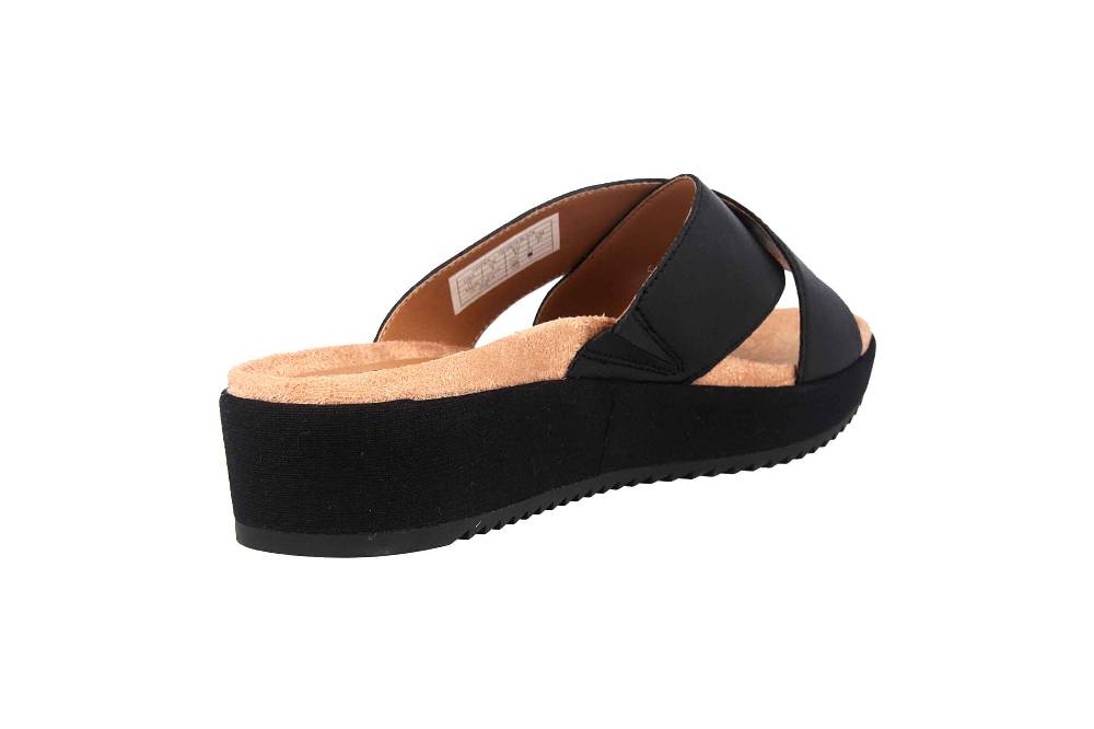 Vionic Pantoletten In Übergrößen Schwarz Hayden Black Große Damenschuhe