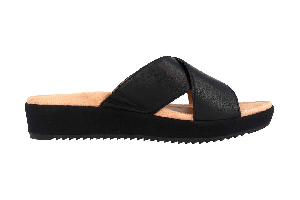 Vionic Pantoletten In Übergrößen Schwarz Hayden Black Große Damenschuhe