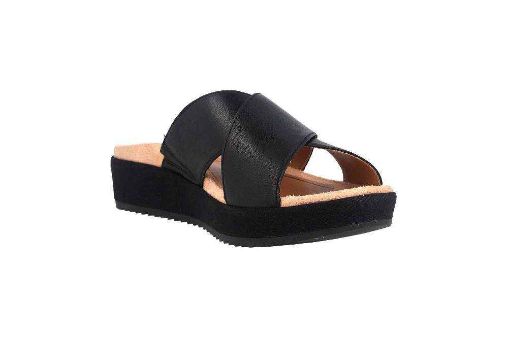 Vionic Pantoletten In Übergrößen Schwarz Hayden Black Große Damenschuhe