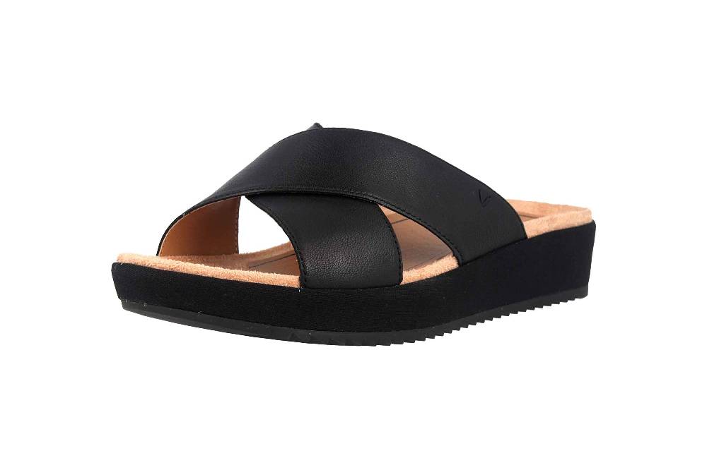 Vionic Pantoletten In Übergrößen Schwarz Hayden Black Große Damenschuhe