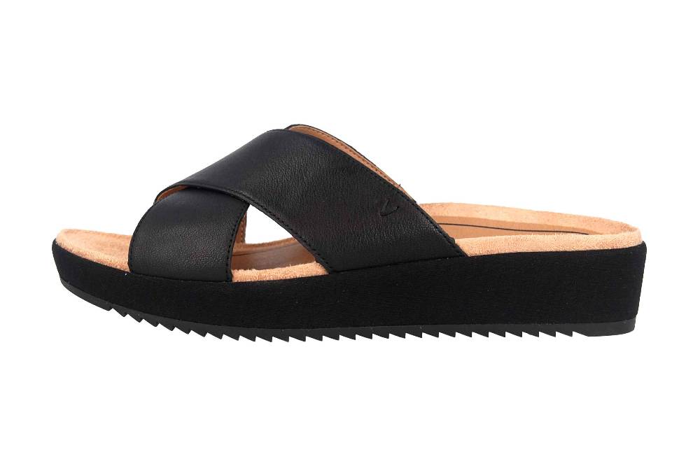 Vionic Pantoletten in Übergrößen Schwarz Hayden Black große Damenschuhe