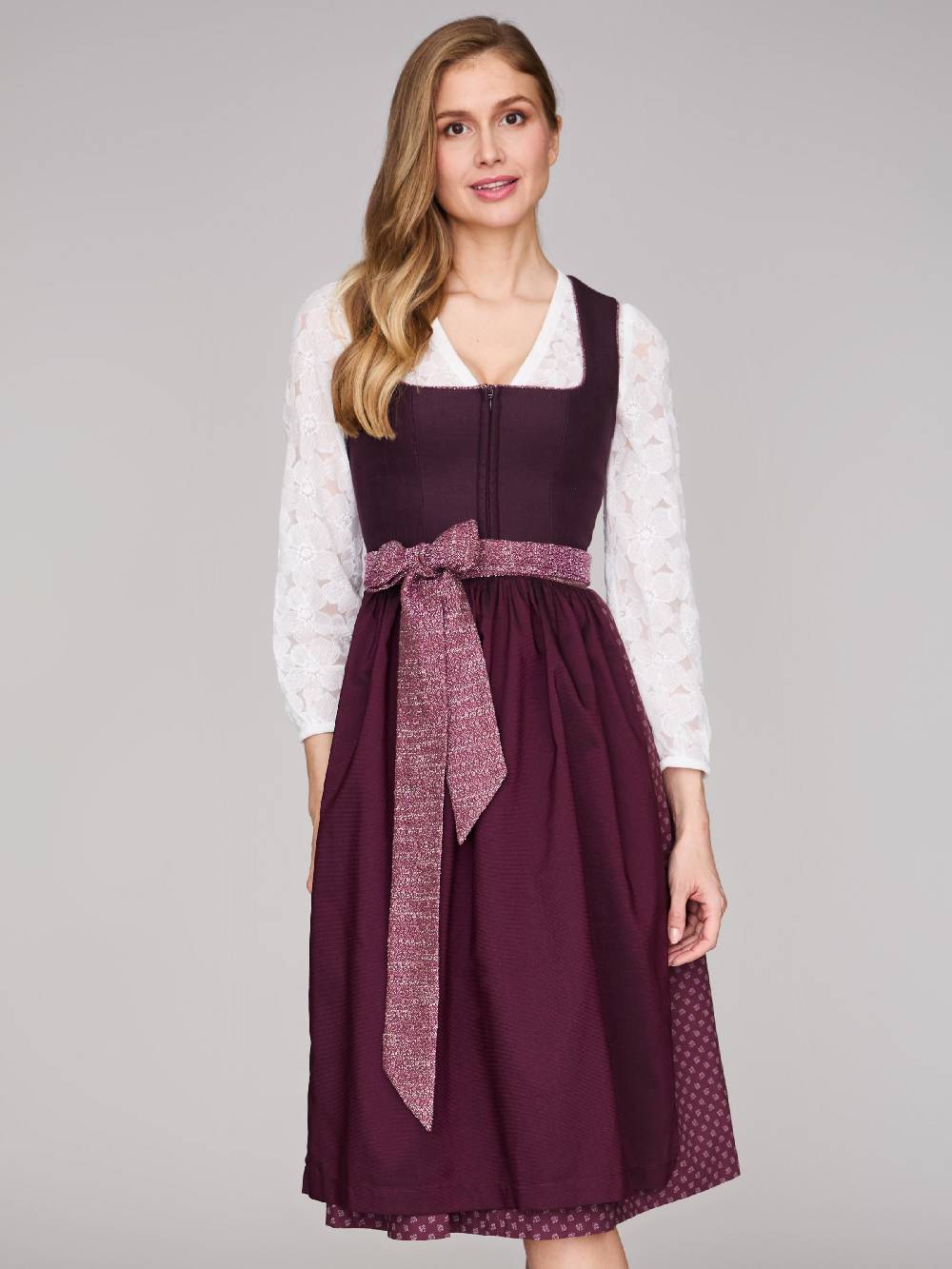 Limberry Beeren-farbenes Dirndl Mit Leinen-Mieder - ADA FIG