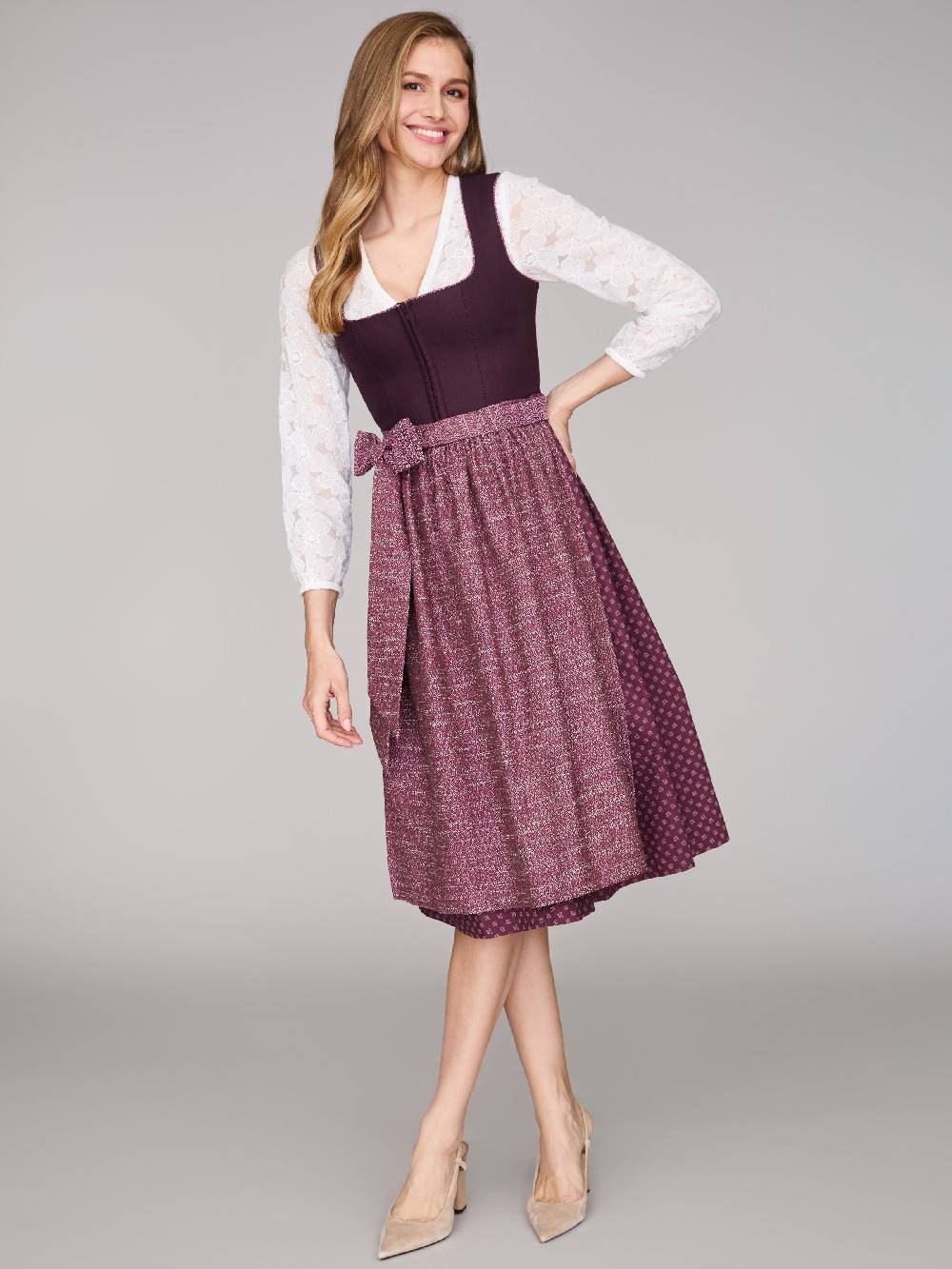 Limberry Beeren-farbenes Dirndl Mit Leinen-Mieder - ADA FIG