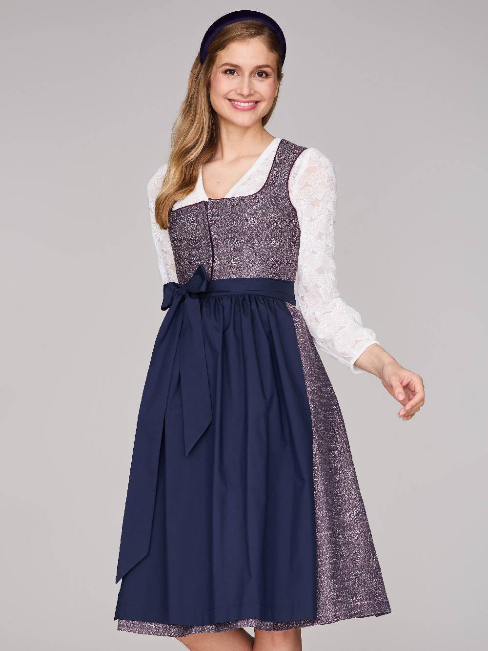 Limberry Beerenfarbenes Dirndl Mit Floralem Muster - ORLA BLACKBERRY CORDIAL