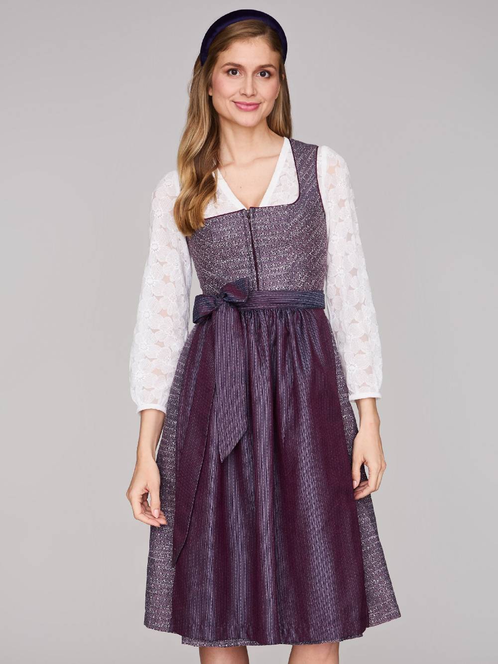 Limberry Beerenfarbenes Dirndl mit floralem Muster - ORLA BLACKBERRY CORDIAL