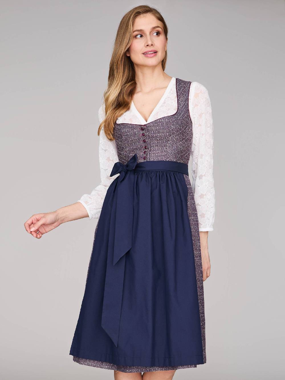 Limberry Beerenfarbenes Dirndl Mit Knöpfen - JOSIE BLACKBERRY CORDIAL