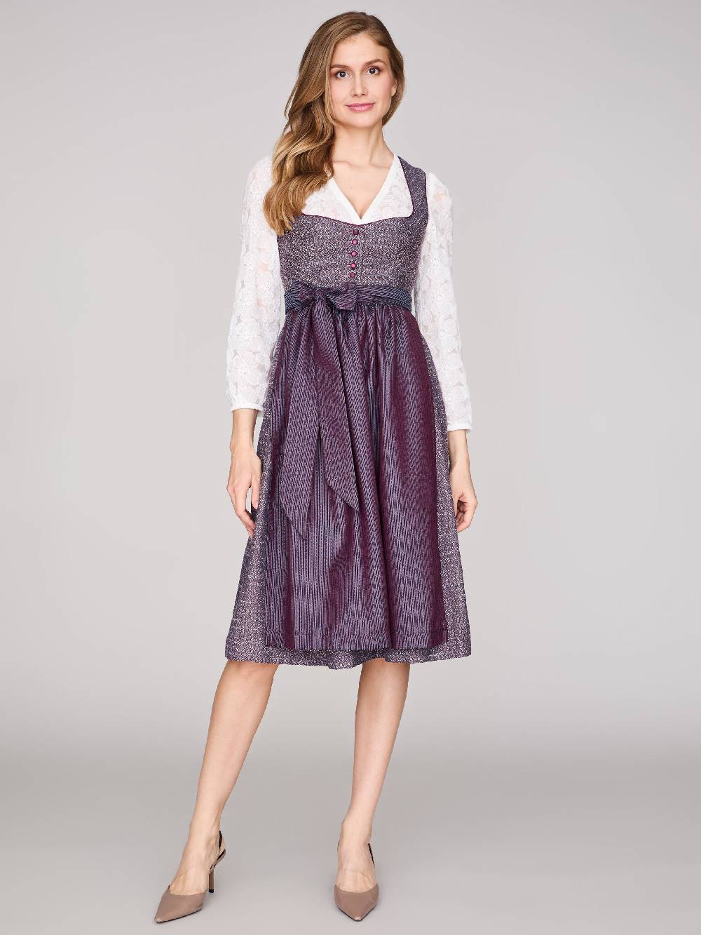 Limberry Beerenfarbenes Dirndl Mit Knöpfen - JOSIE BLACKBERRY CORDIAL