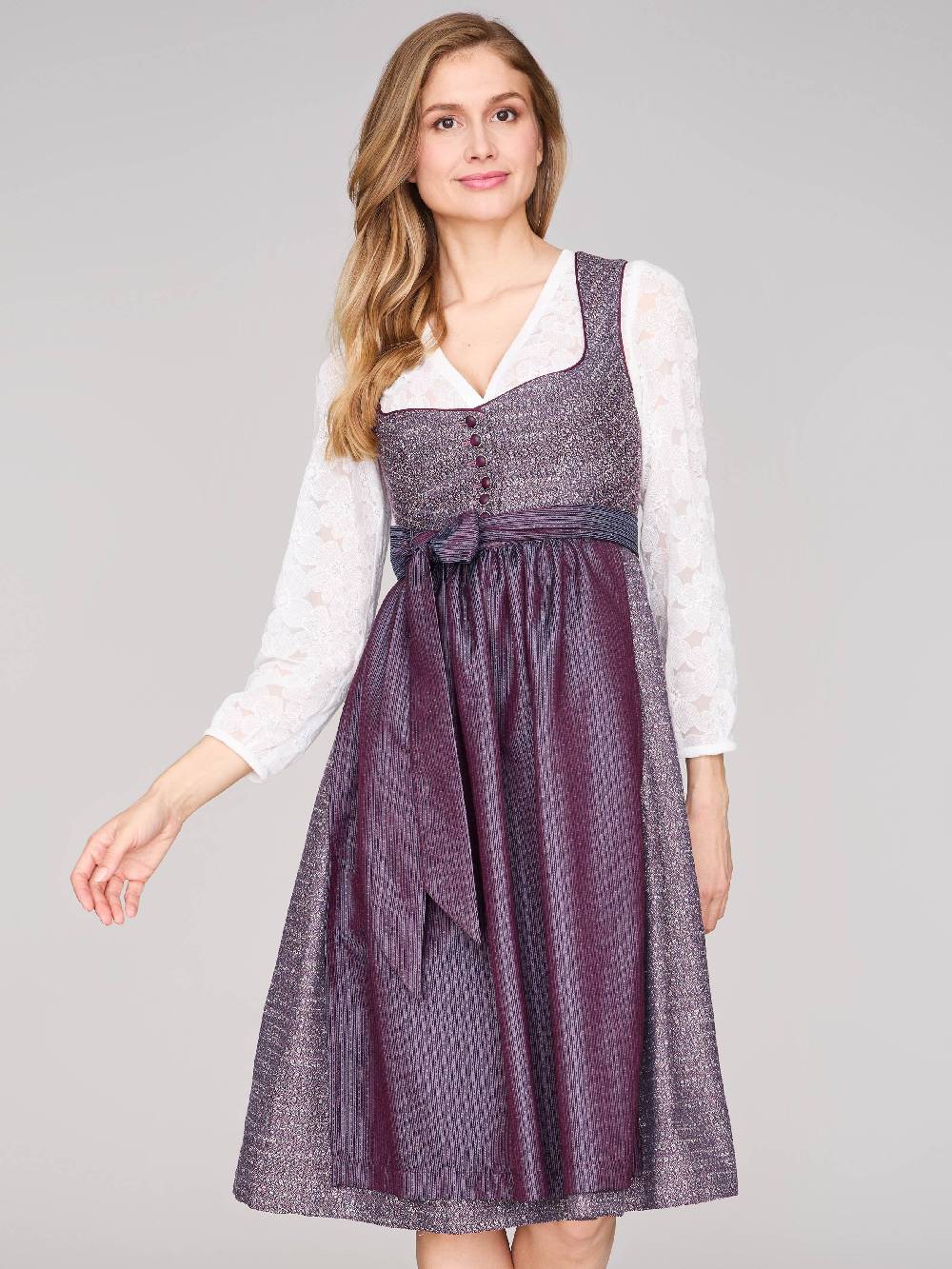 Limberry Beerenfarbenes Dirndl mit Knöpfen - JOSIE BLACKBERRY CORDIAL