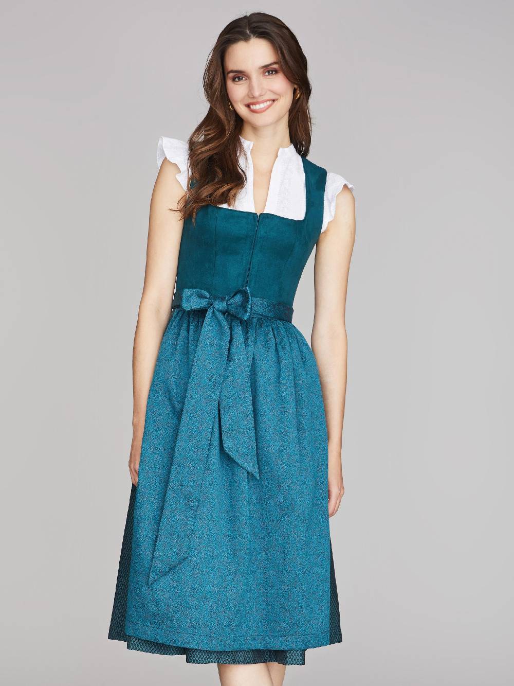 Limberry Blau-Grünes Dirndl mit Velours-Mieder - JULIE DARK TEAL