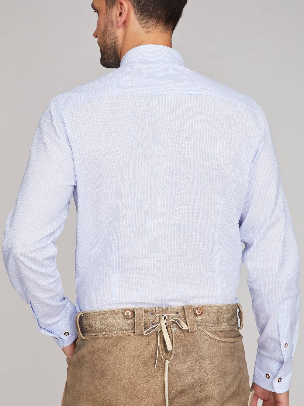 Limberry Blau-Weiß Gestreiftes Trachtenhemd - OSKAR STREIFEN BLAU