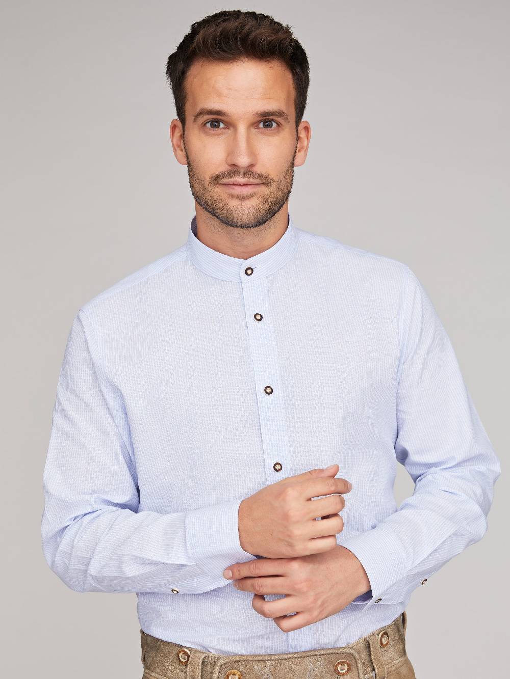 Limberry Blau-Weiß gestreiftes Trachtenhemd - OSKAR STREIFEN BLAU