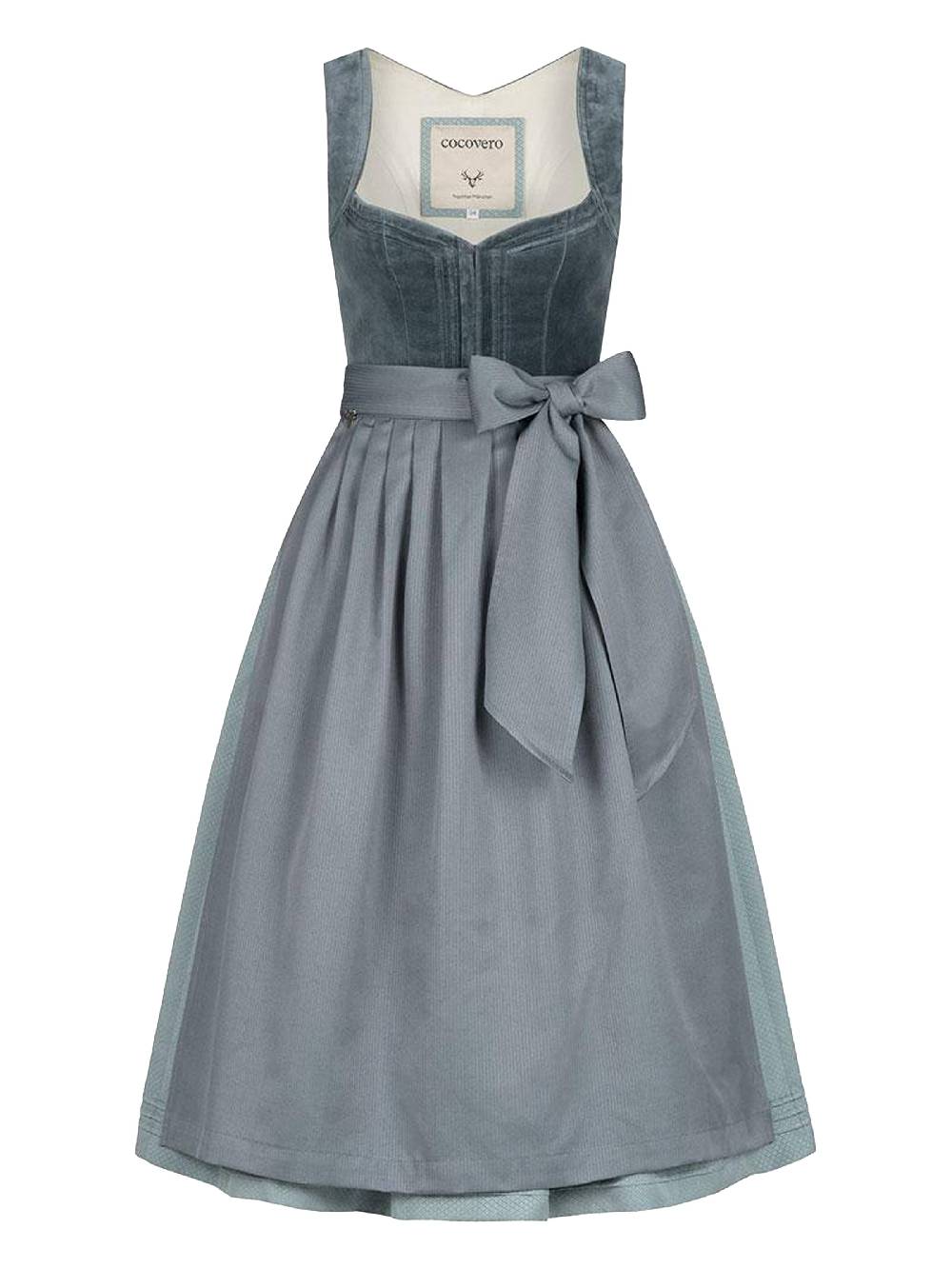 Limberry Blaues Samtdirndl Mit Schnursteppung - NELLIE VELVET CLOUD