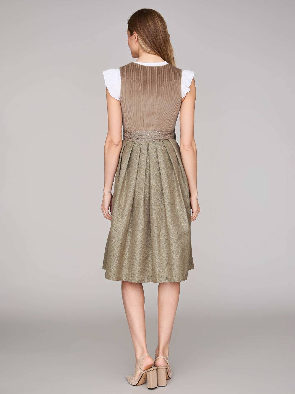 Limberry Braunes Dirndl Mit Cord-Mieder - TIA DESERT TAUPE