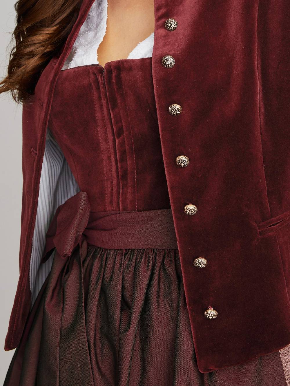 Limberry Burgunderroter Trachtenjanker Aus Samt - PHILIPPA BURGUNDY