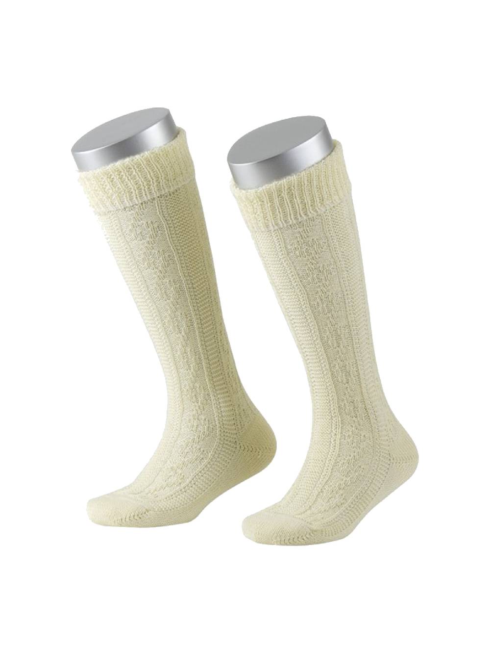 Limberry Cremefarbene Kinderkniestrümpfe im Trachtenlook - L952