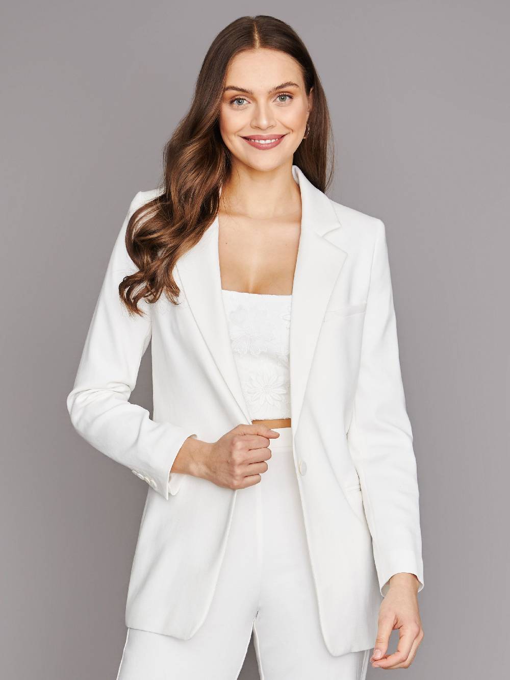 Limberry Cremefarbener Braut-Blazer Mit Fallendem Revers - MILEY