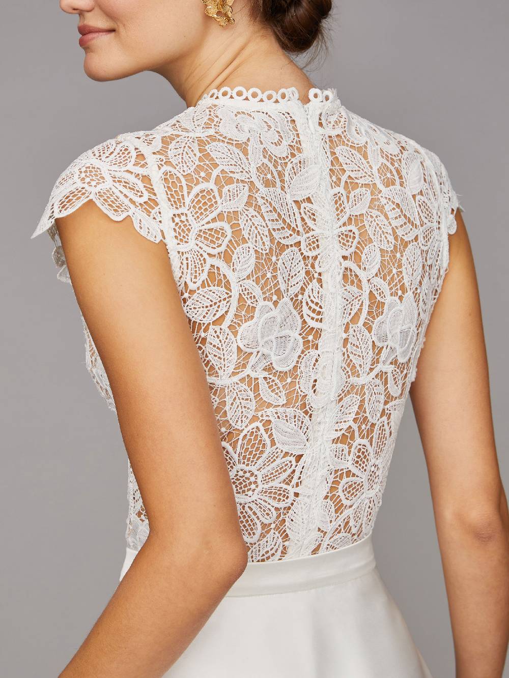 Limberry Cremefarbener Braut-Body Mit Blumen-Spitze - VALENTINA