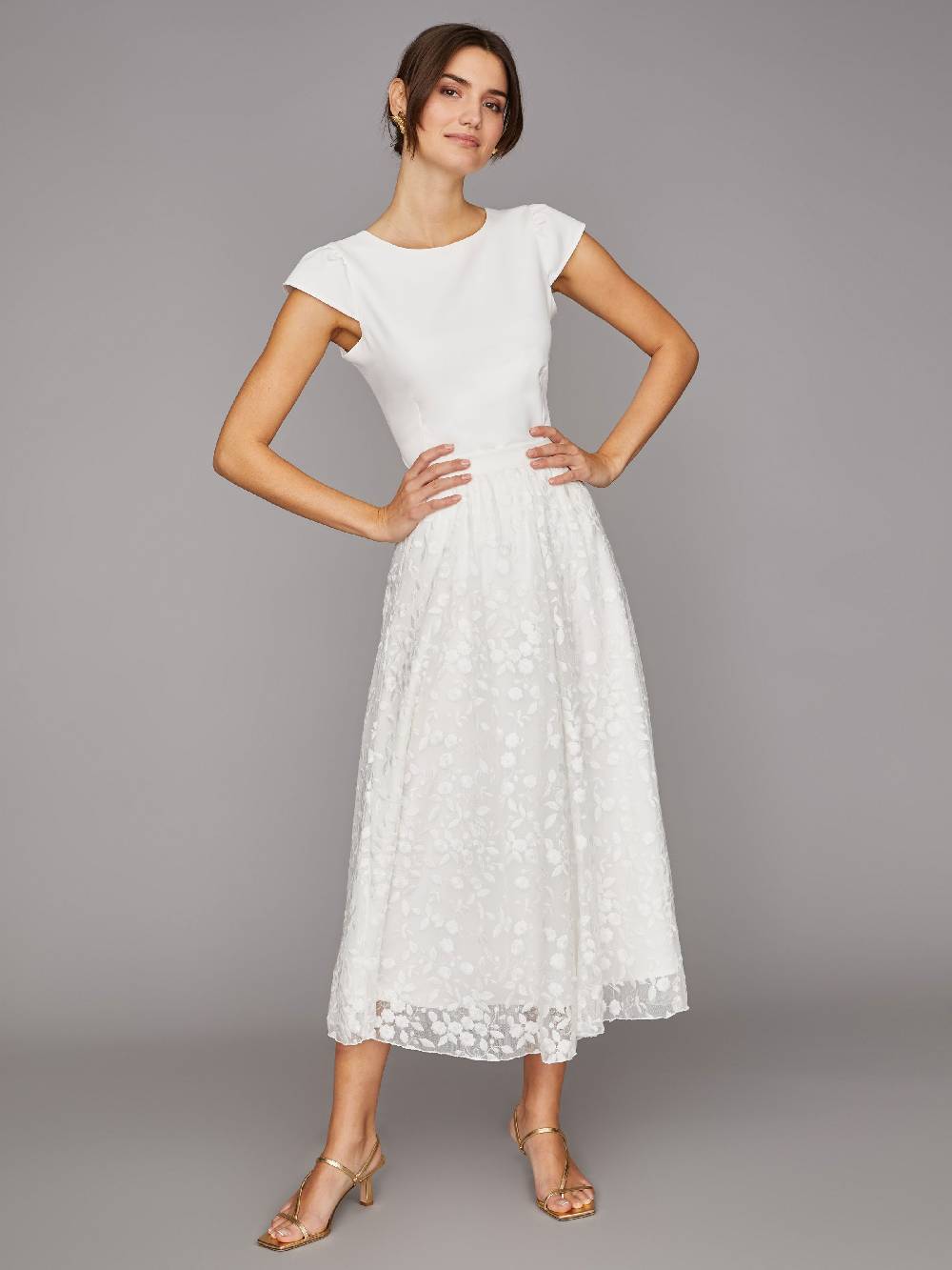 Limberry Cremefarbener Braut-Body Mit Dezenten Flügel-Ärmel - PHELINE