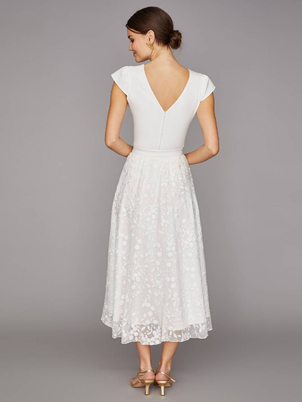 Limberry Cremefarbener Braut-Body Mit Dezenten Flügel-Ärmel - PHELINE