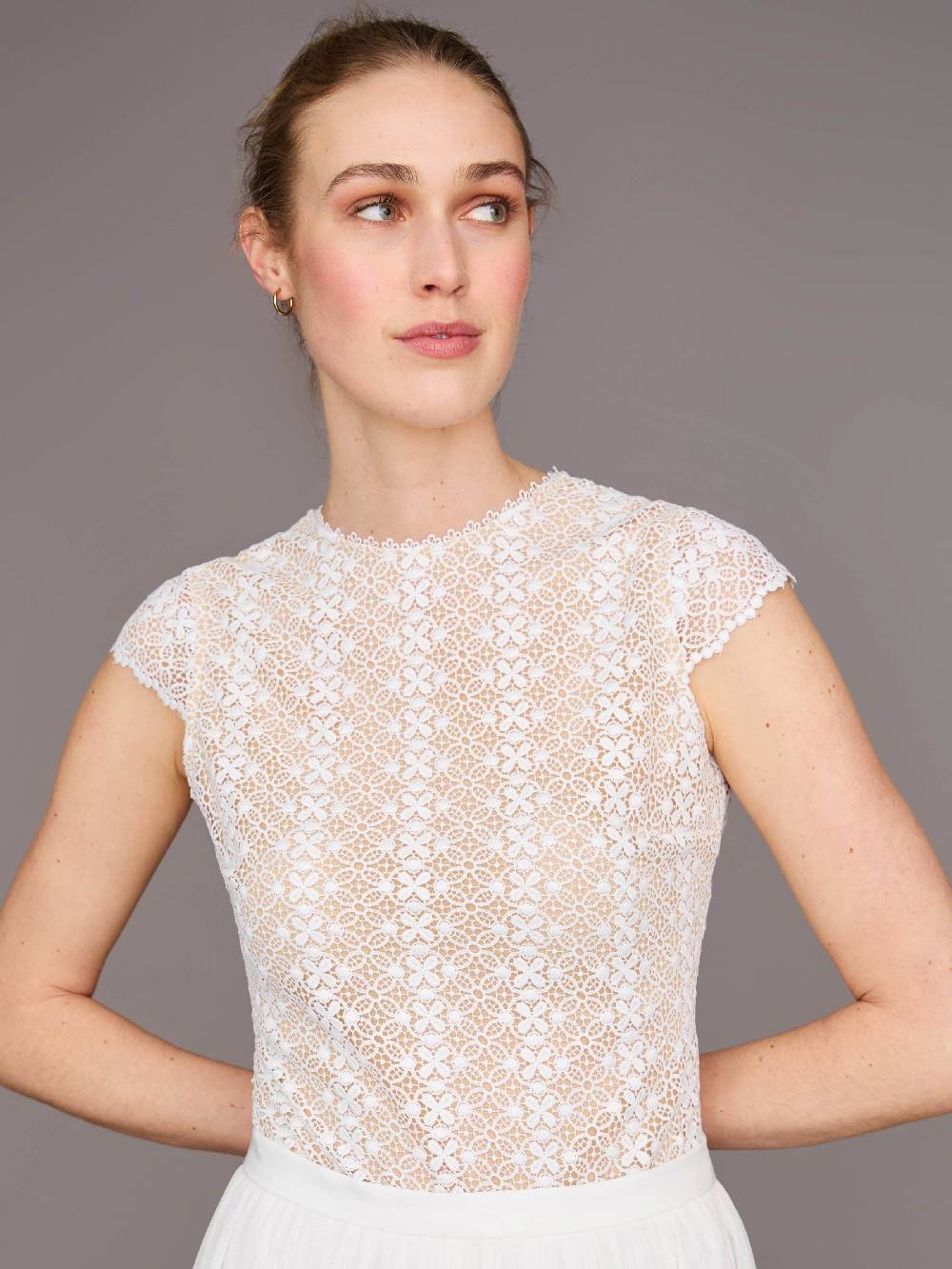 Limberry Cremefarbener Braut-Body Mit Flügelarm - FAYE