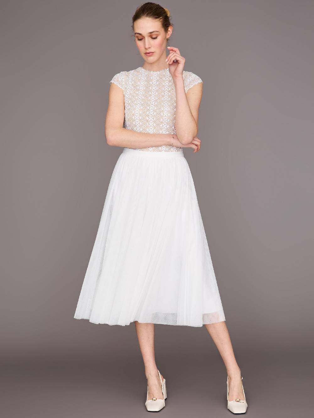 Limberry Cremefarbener Braut-Body Mit Flügelarm - FAYE