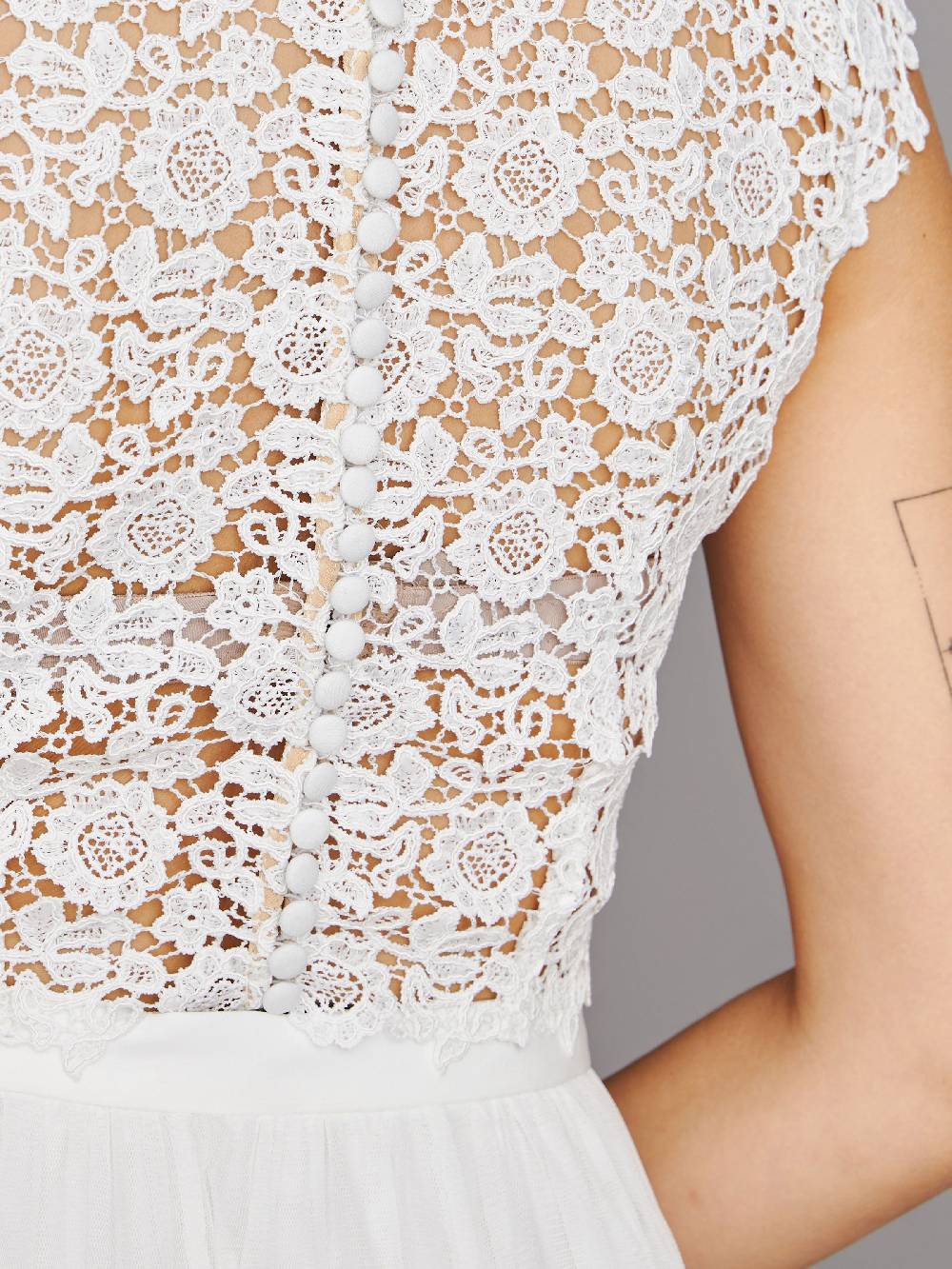 Limberry Cremefarbenes Braut-Top Mit Flügelärmel - JASMINE