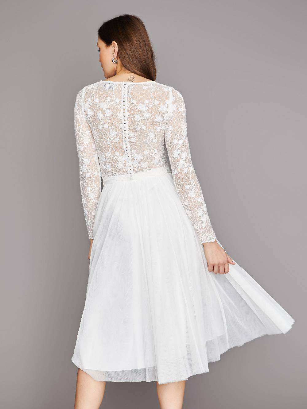 Limberry Cremefarbenes Braut-Top Mit Langen Ärmeln - ARIA