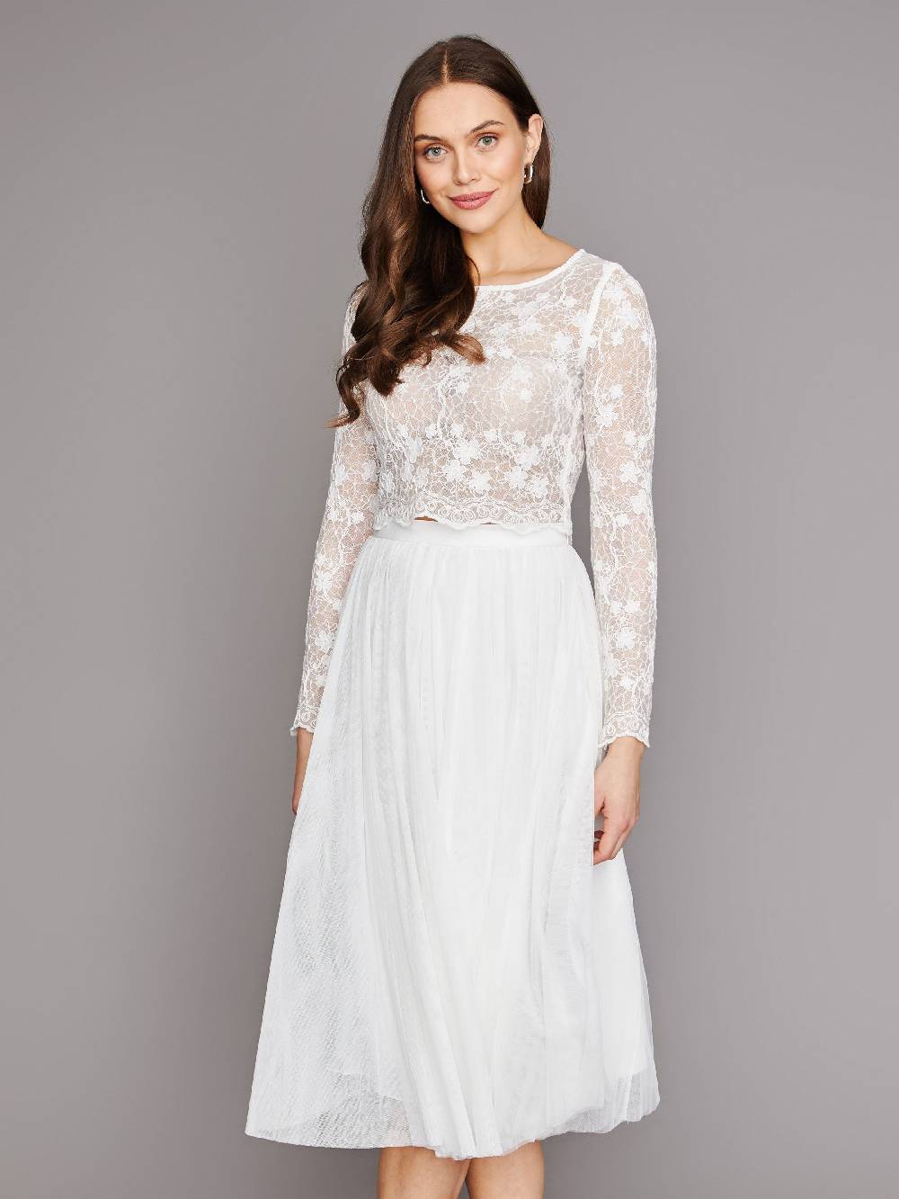 Limberry Cremefarbenes Braut-Top Mit Langen Ärmeln - ARIA