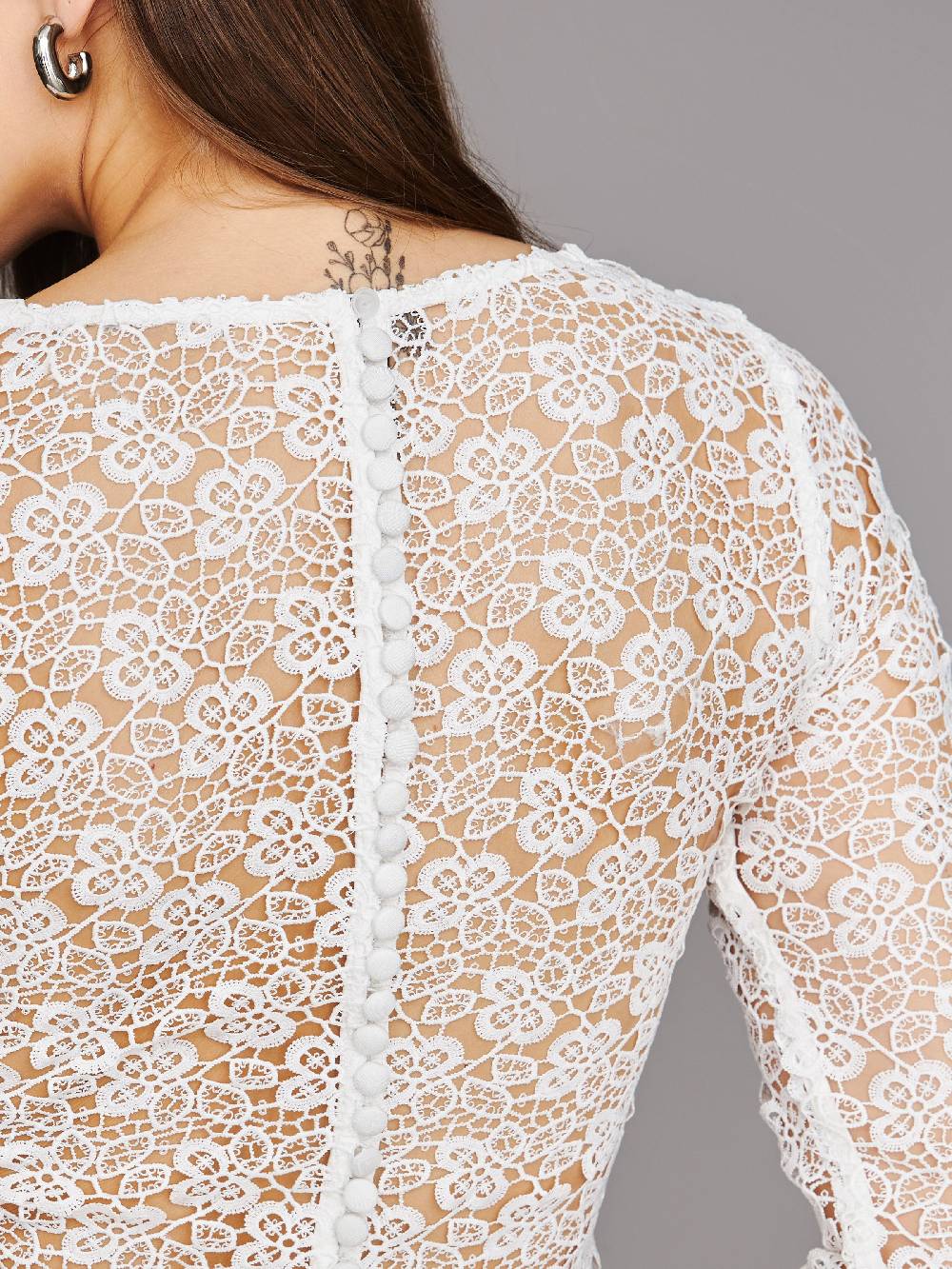 Limberry Cremefarbenes Braut-Top Mit Langen Ärmeln - ELENOR