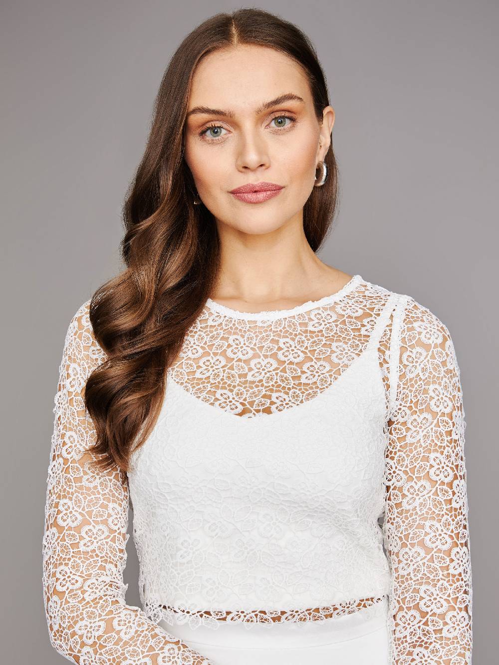 Limberry Cremefarbenes Braut-Top Mit Langen Ärmeln - ELENOR
