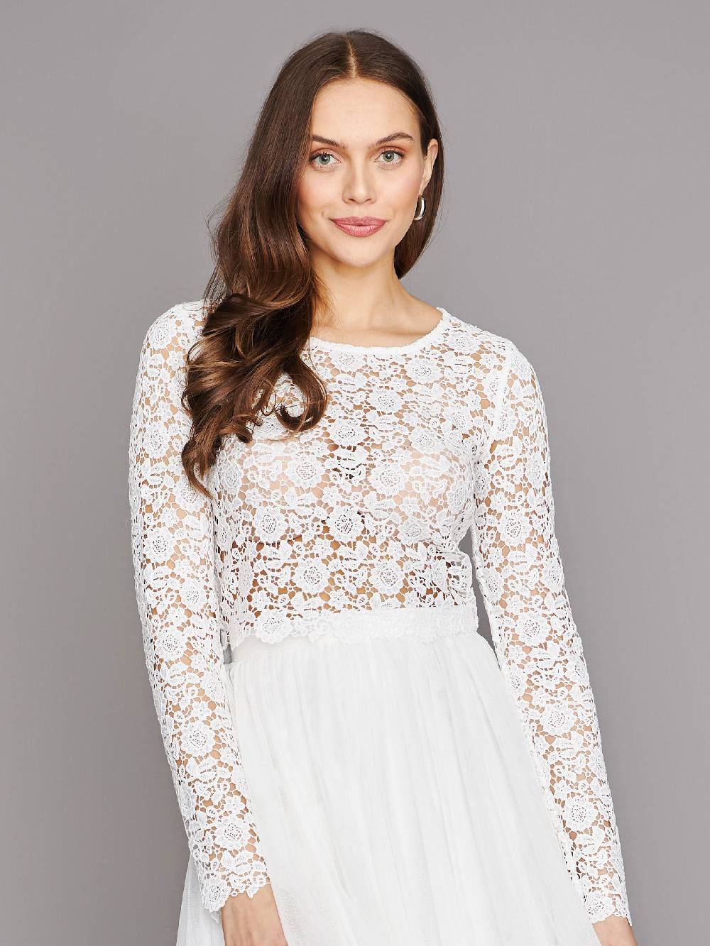 Limberry Cremefarbenes Braut-Top Mit Langen Ärmeln - VICTORIA