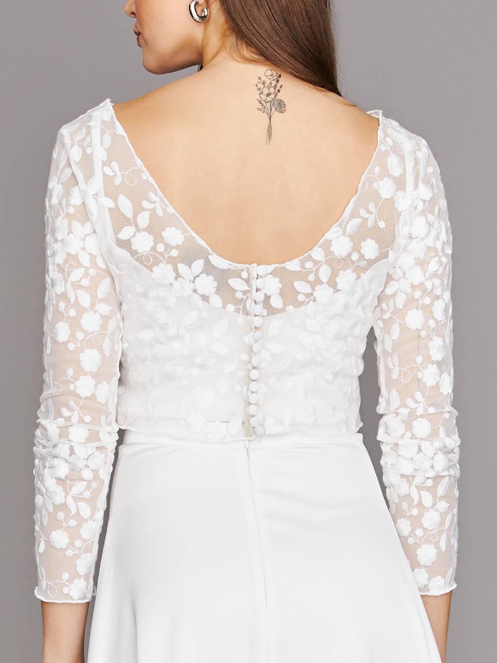 Limberry Cremefarbenes Braut-Top Mit Tiefem Rückenausschnitt - CHARLENE