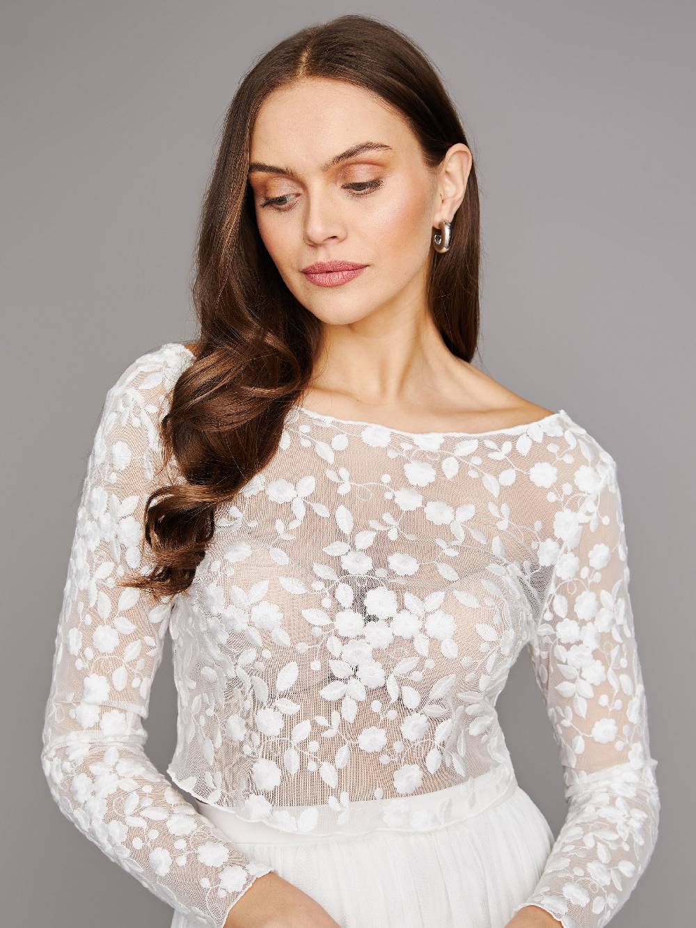 Limberry Cremefarbenes Braut-Top mit tiefem Rückenausschnitt - CHARLENE