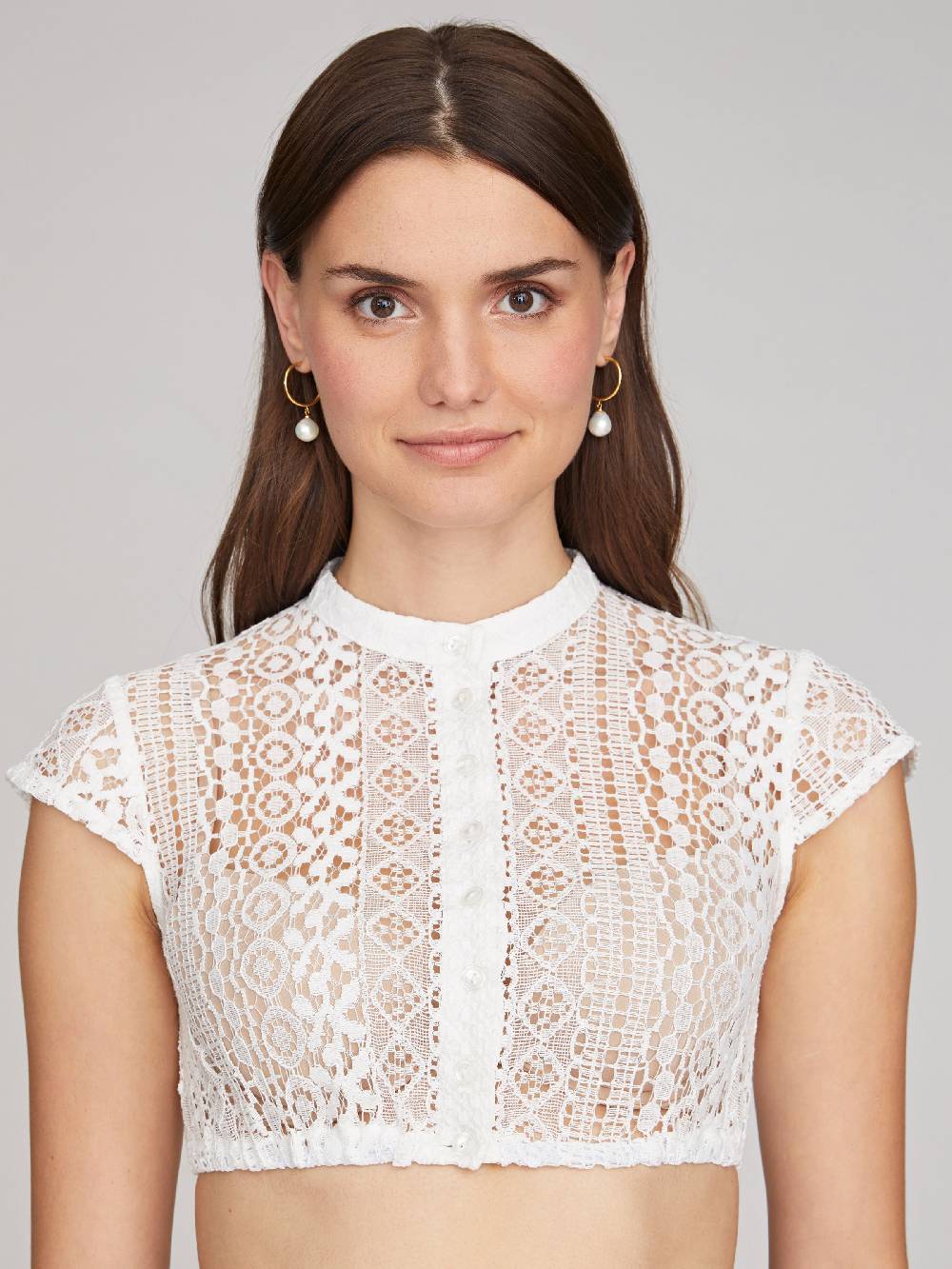 Limberry Cremeweiße Dirndlbluse mit Flügelarm - MERLE