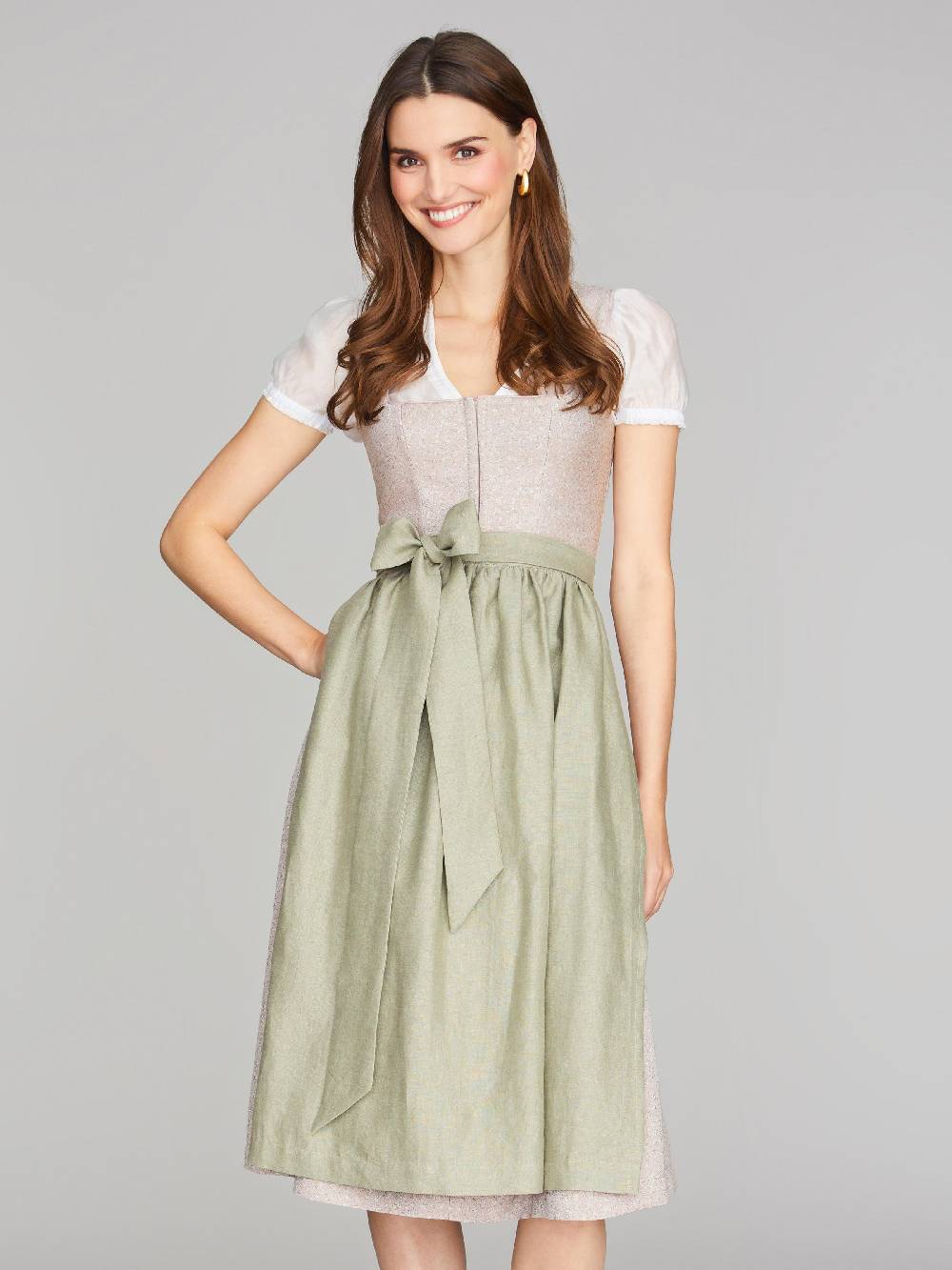 Limberry Dirndl In Altrosa Mit Streublumen-Muster - LILIA PRIMROSE