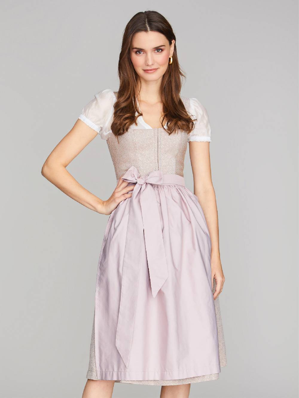 Limberry Dirndl in Altrosa mit Streublumen-Muster - LILIA PRIMROSE