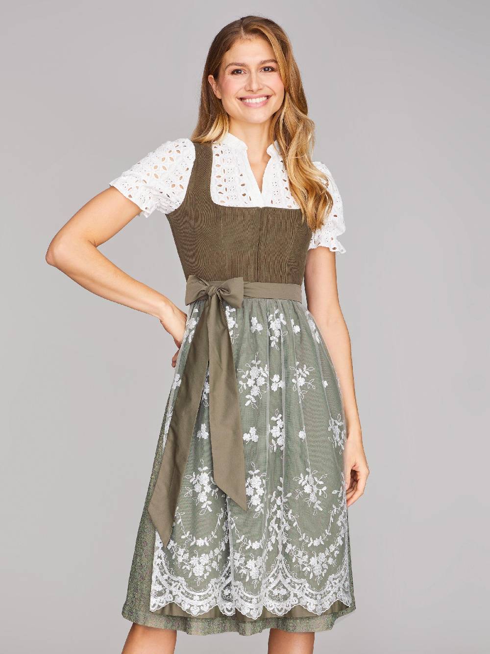 Limberry Dirndl Mit Cord-Mieder In Oliv - CAMILLE OLIVE