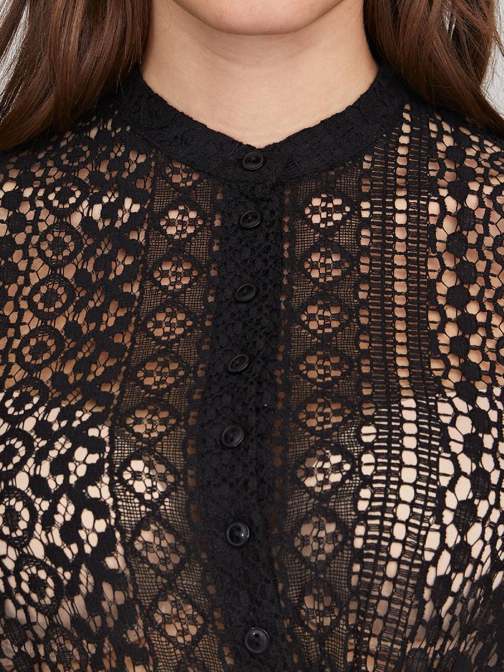 Limberry Dirndlbluse In Schwarz Mit Flügelarm - MERLE