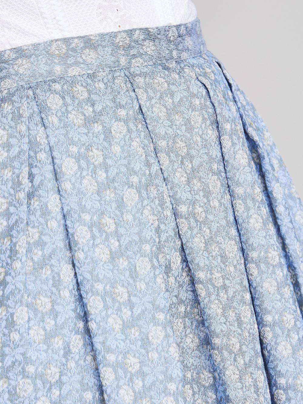 Limberry Dunkelblauer Trachtenrock Mit Blumenmuster - BLAIR INDIGO SKY