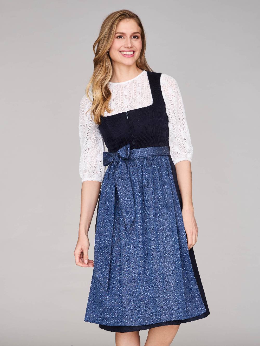 Limberry Dunkelblaues Dirndl Mit Cord-Mieder - TIA NIGHT SKY