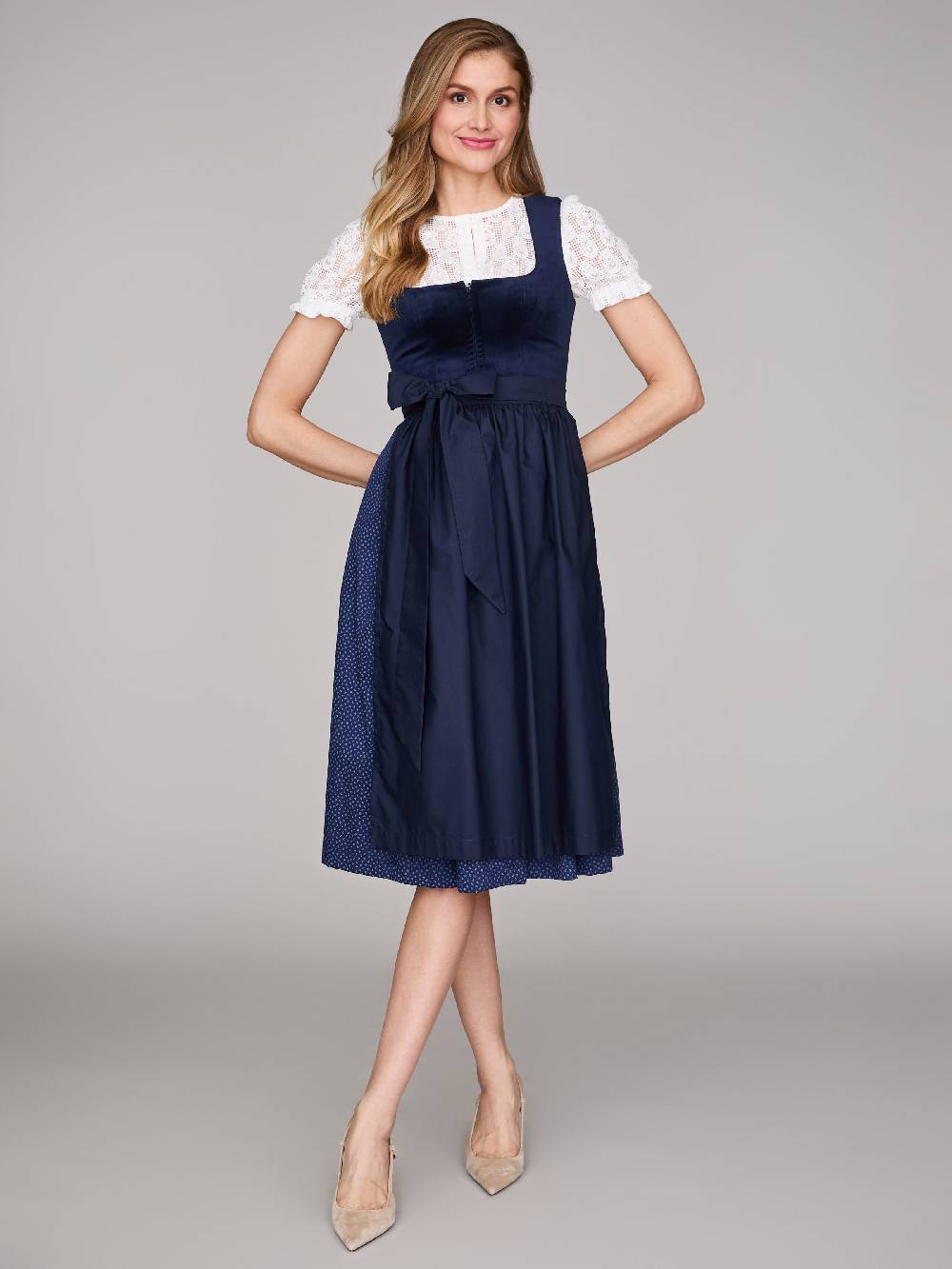 Limberry Dunkelblaues Dirndl Mit Samt-Mieder - CLARISSA PAGEANT BLUE