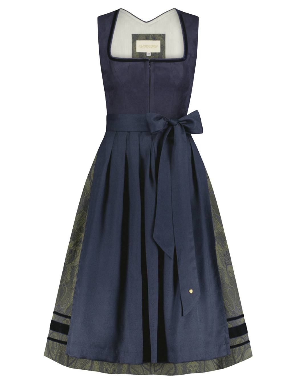 Limberry Dunkelblaues Dirndl mit Samtborte - VERONIKA