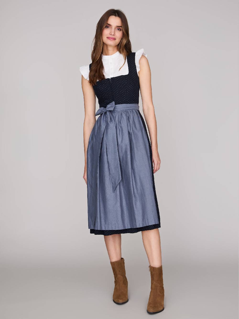 Limberry Dunkelblaues Dirndl Mit Streublumen - VERA BLUE GRAPHITE
