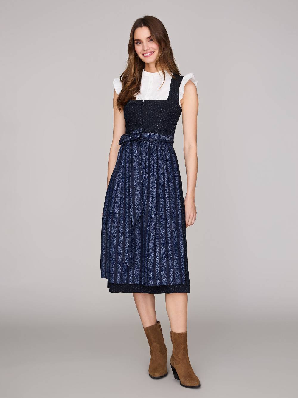 Limberry Dunkelblaues Dirndl Mit Streublumen - VERA BLUE GRAPHITE