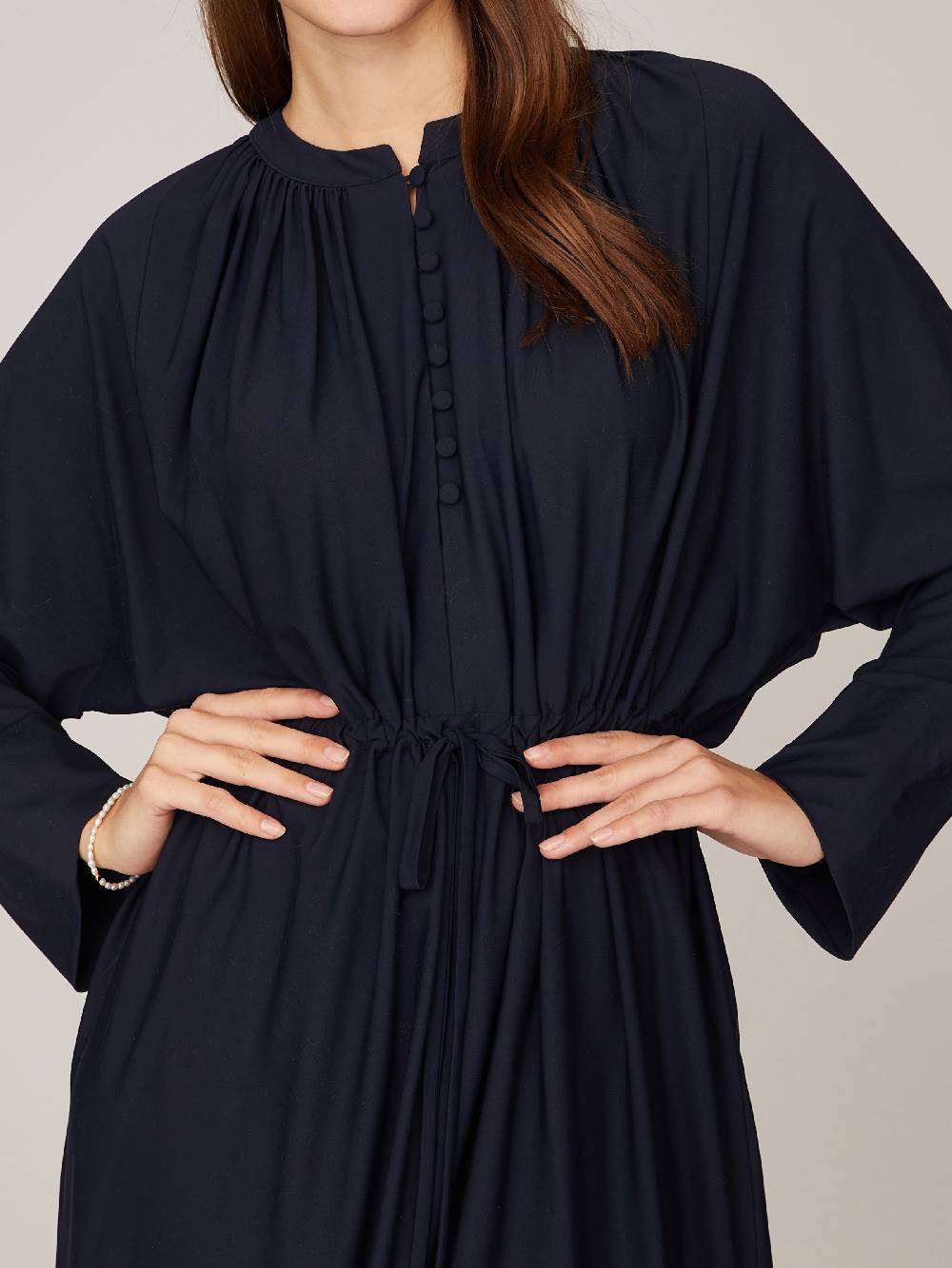 Limberry Dunkelblaues Oversize-Kleid Mit Knopfleiste - LIV SCHWARZBLAU