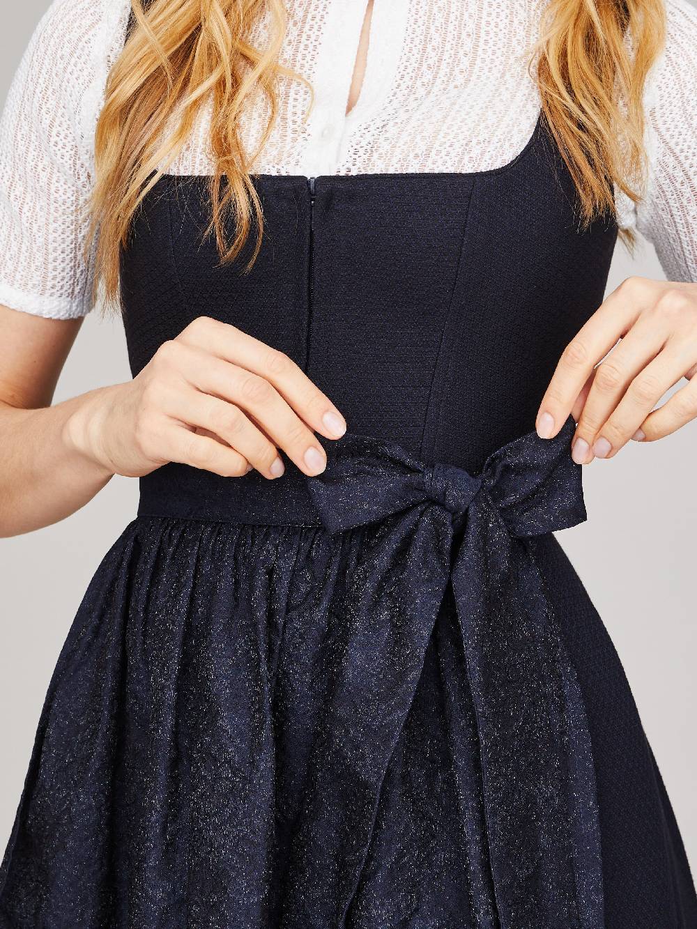 Limberry Dunkelblaues Strukturiertes Dirndl - RAVEN MIDNIGHT BLUE