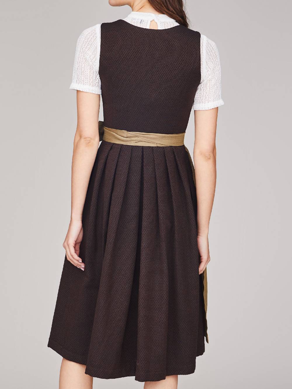 Limberry Dunkelbraunes Strukturiertes Dirndl - RAVEN DARK BROWN